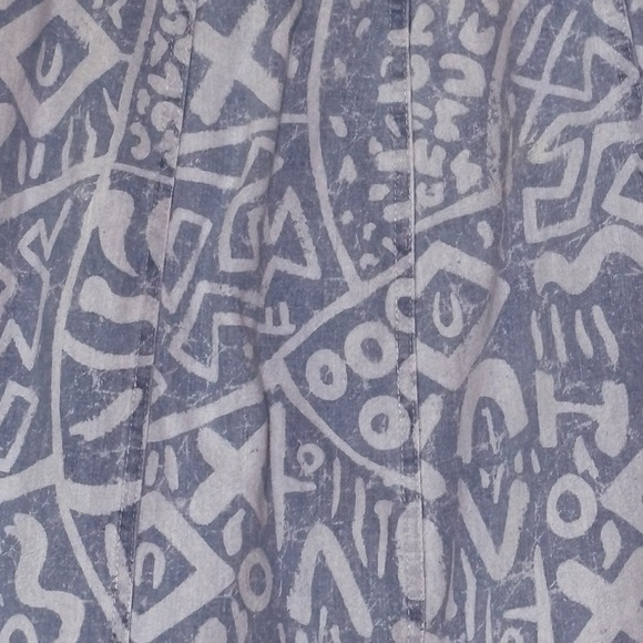 Vintage Cherokee A-Line Skirt Blue White Abstract Print Cotton USA Made Size 12 - Picture 4 of 10